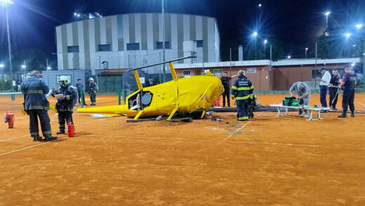 Tres heridos tras la caída de un helicóptero en el Parque Manuel Belgrano