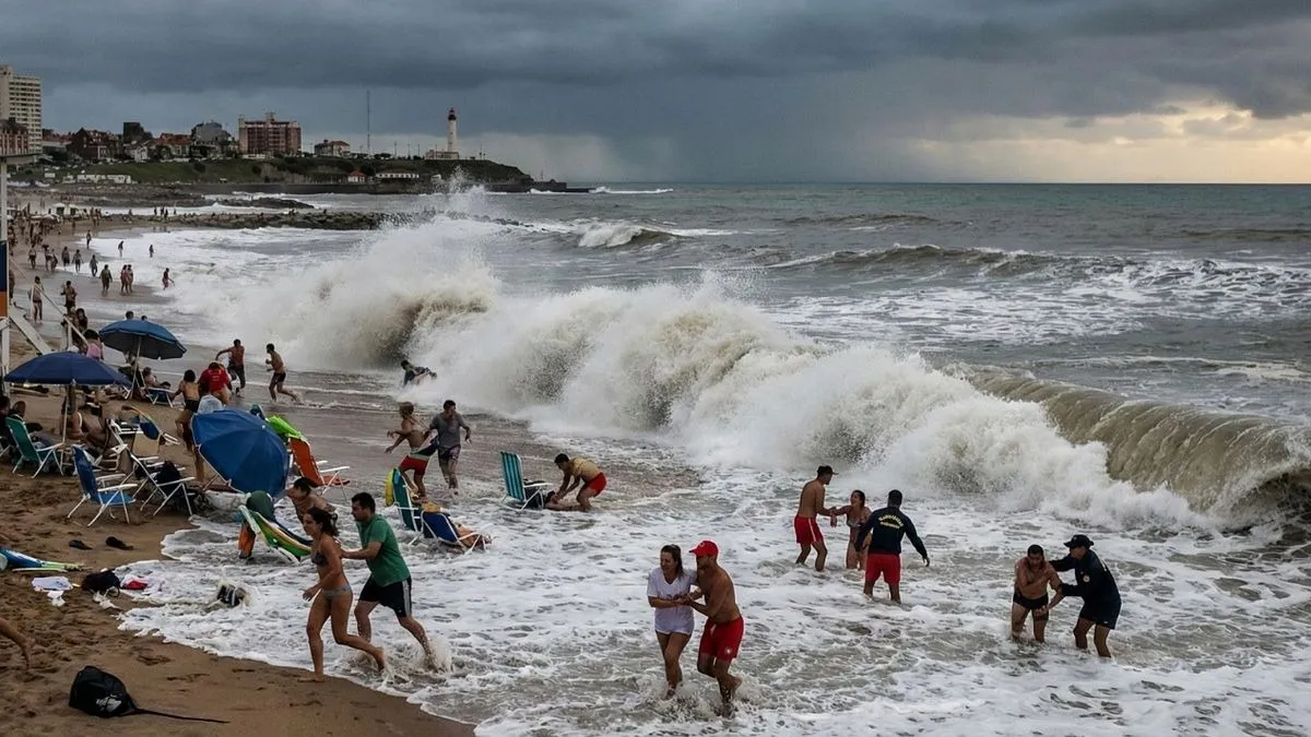 “No dio tiempo a nada”: guardavidas relatan cómo el mar sorprendió a la Costa Atlántica