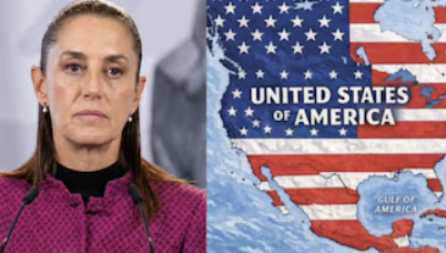 Sheinbaum rechazó un mapa publicado por Trump que muestra la expansión territorial de Estados Unidos sobre México y la región